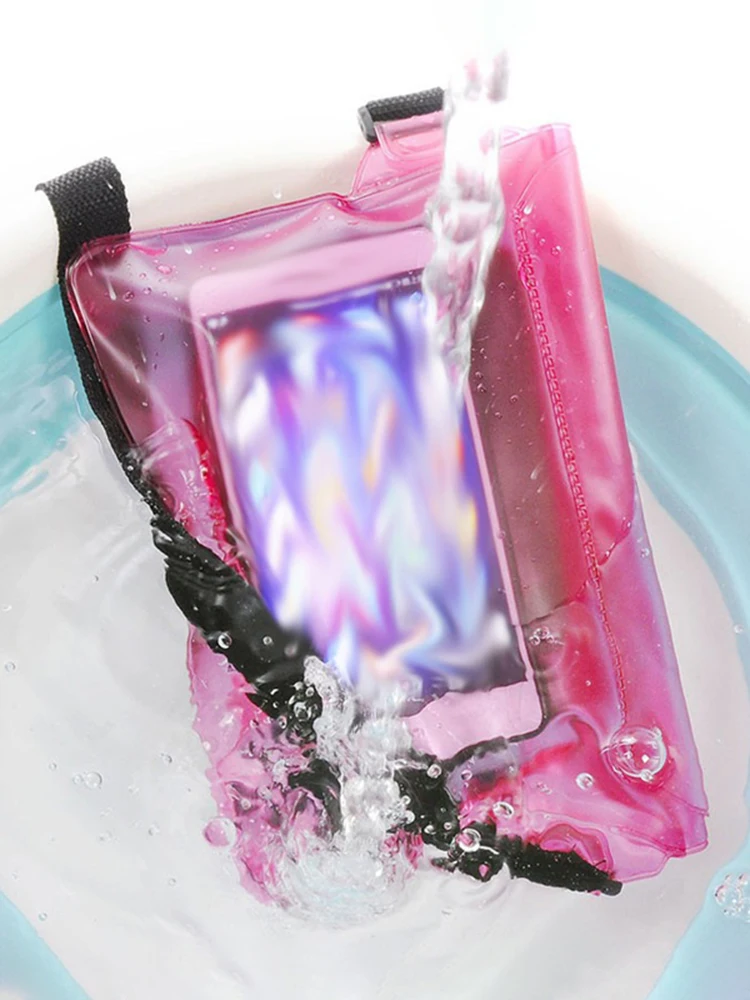Saco de proteção seca subaquática para iPhone 3 camadas Saco de natação de alta vedação impermeável Tamanho grande Bolsa para celular, Transparente