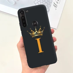 Stylish Art Painted Letters Phone Case - Soft s Coque for Moto G8 (Black I)