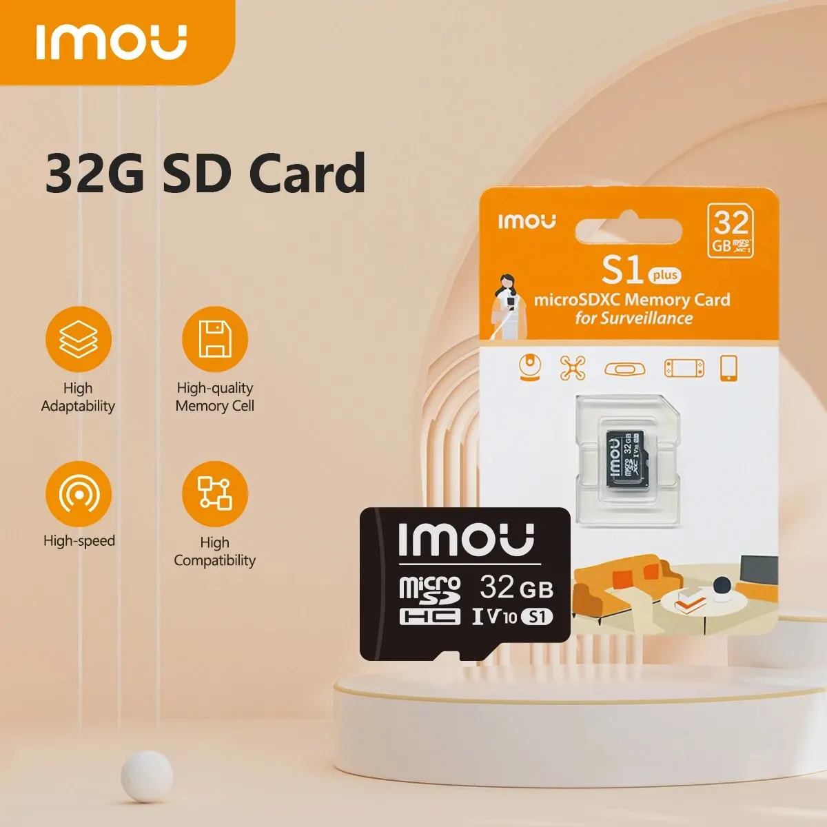 IMOU SD Card,High-speed,32G 64G 128G 256G,High Adaptability,High Compatibility,Exclusive MicroSDXC Card,For Surveillance