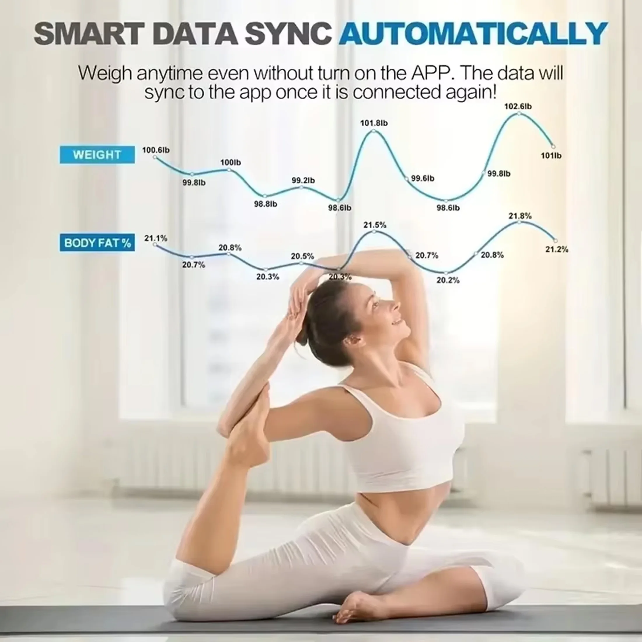 1pc Smart Bluetooth Body Fat Scale-Digital Bathroom Scale with App Connectivity, Measures Weight, Body Fat, BMI, and More