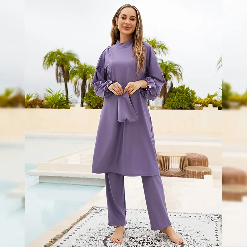 

Muslim Modest Swimwear Swimsuit Women Swimming Suit Cover Ups Burkini For Woman Islamic Long Sleeve Bathing Swim