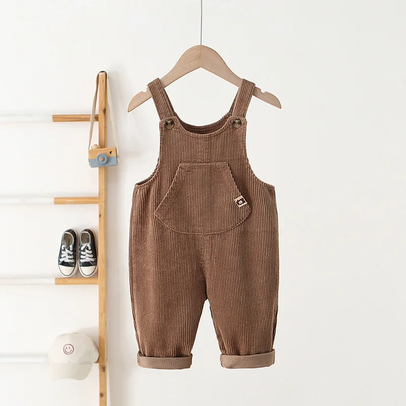 Corduroy Kids Overalls Jumpsuits for Autumn