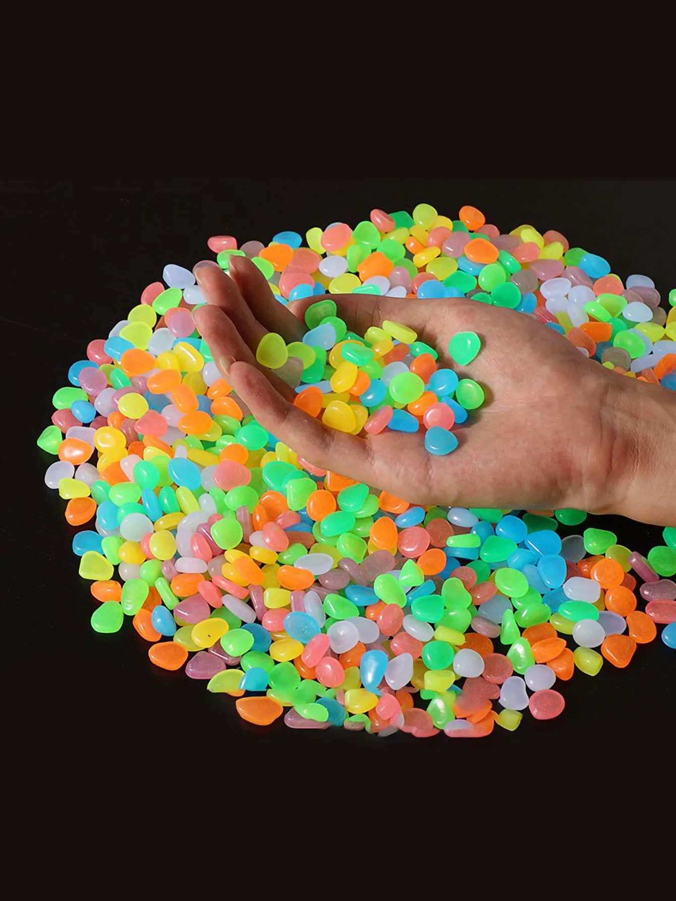 Small luminous stone glowing pebble fish tank ornaments fish tank decorations aquarium ornaments mini landscape ornaments glowing rocks artificial luminous stones garden fish tank landscaping fluorescent stone-random color 100pcs