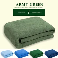 WOSTAR Summer army green towel cotton quilt nap blanket soft bedspread air conditioning cool thin comforter luxury bedding 150 1