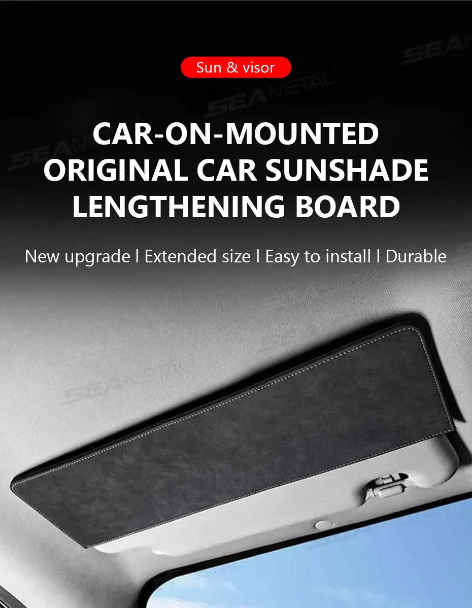 BLALION Verstellbare Auto-Sonnenblenden-Verlängerung, schnelle Installation, Wildleder-Sonnenblende-Aufsatz, geeignet für sicheres Fahrerlebnis – Detail 1