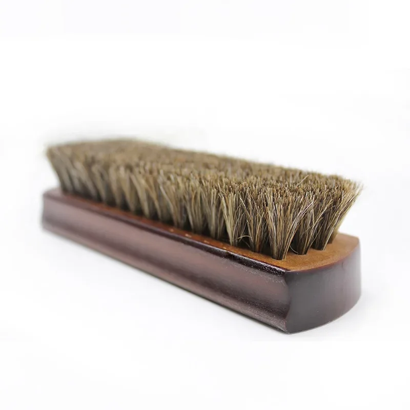 Horsehair Shoe Brush Polish Natural Leather Real Horse Hair Soft Polishing Tool Bootpolish Cleaning Brush for Suede Nubuck Boot