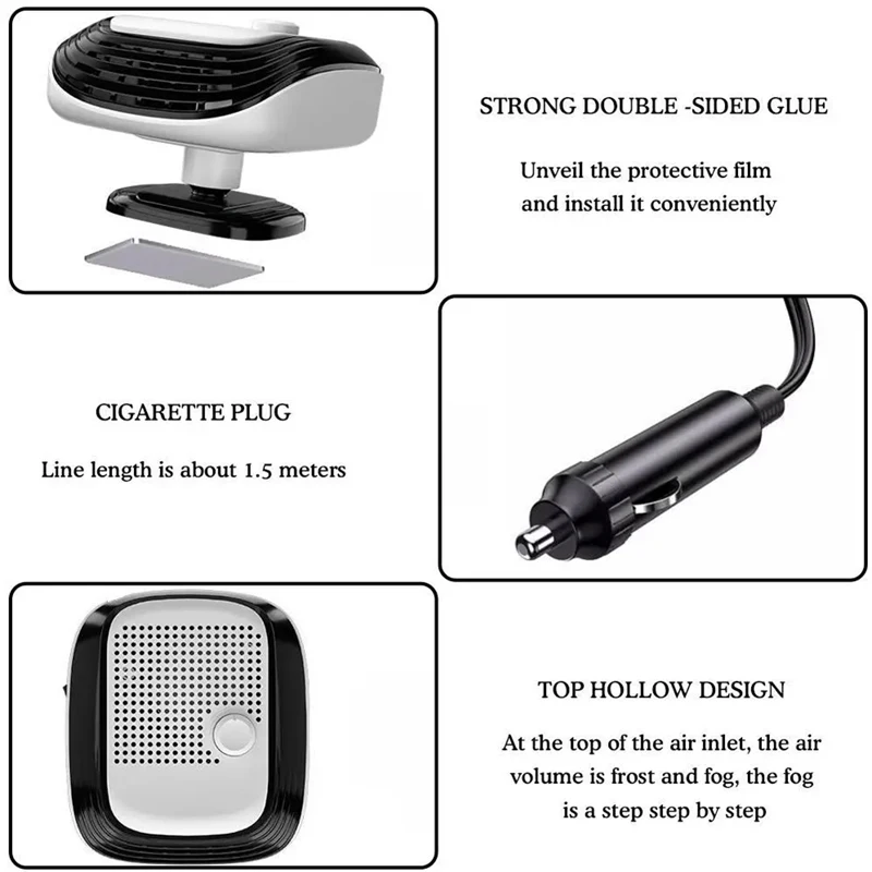 12/24V Car Defroster 2 In 1 Frontscheiben Enteiser 120W Auto Heizung 6