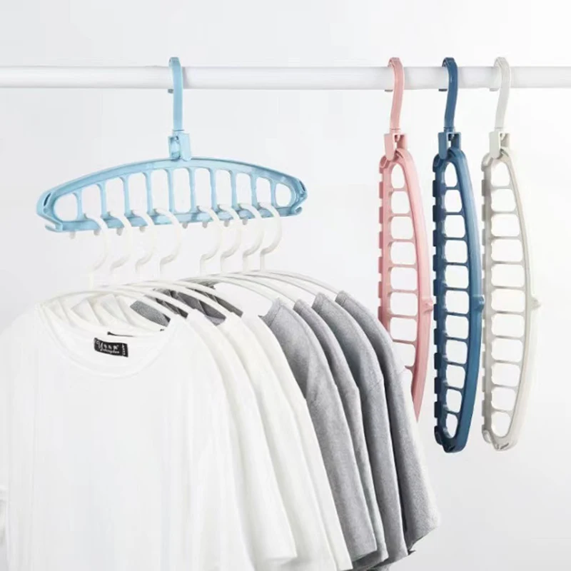 1PC Multi-Functional Rotating Clothes Rack Student Dormitory Home Non-Slip Folding Clothes Rack 11-Hole Clothes Storage Device