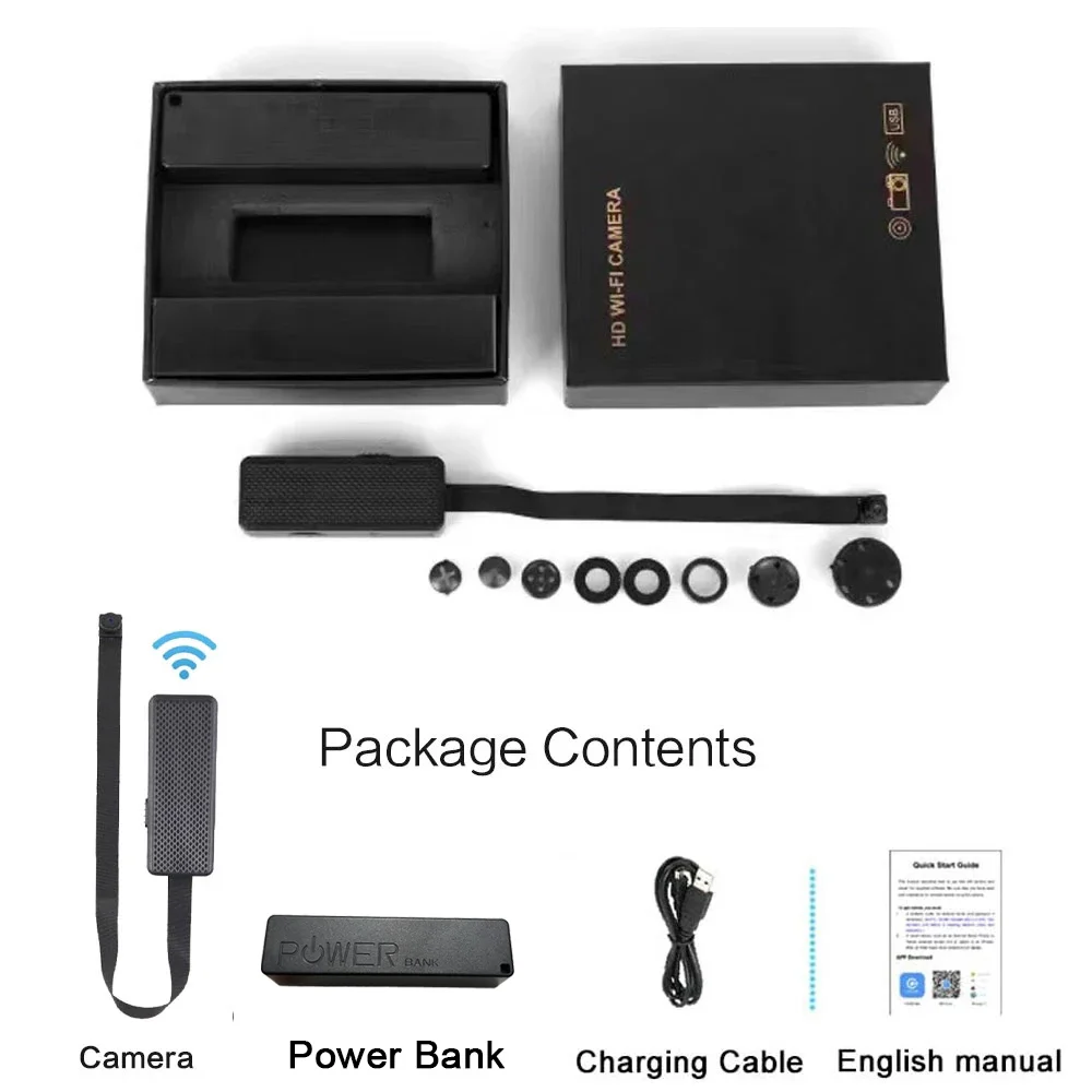 Mini Camera Webcam 1080P DIY WIFI Motion Detection SD Card Storage App supports iOS and Android Easy Installation