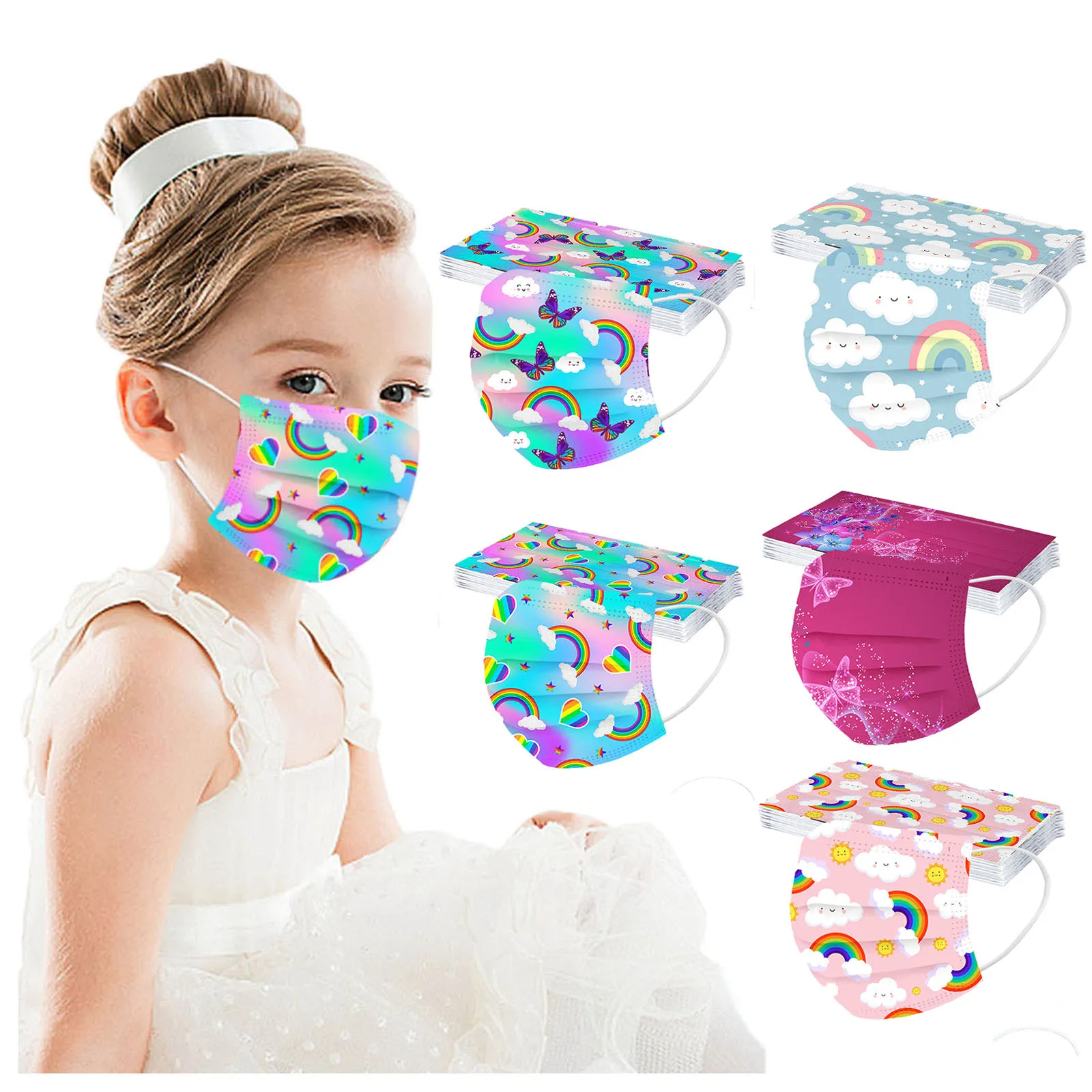 Children's Mask Disposable Face Mask Industrial 3Ply Ear Loop 50PCS Kids Mask Mascarillas Quirúrgicas Homologadas 3
