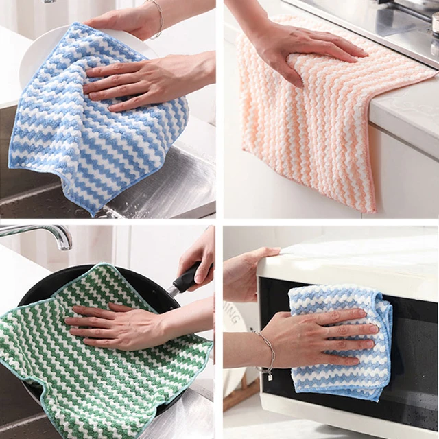 1/10pcs Kitchen Towels And Dishcloths Rag Set 9.8in*9.8in Small