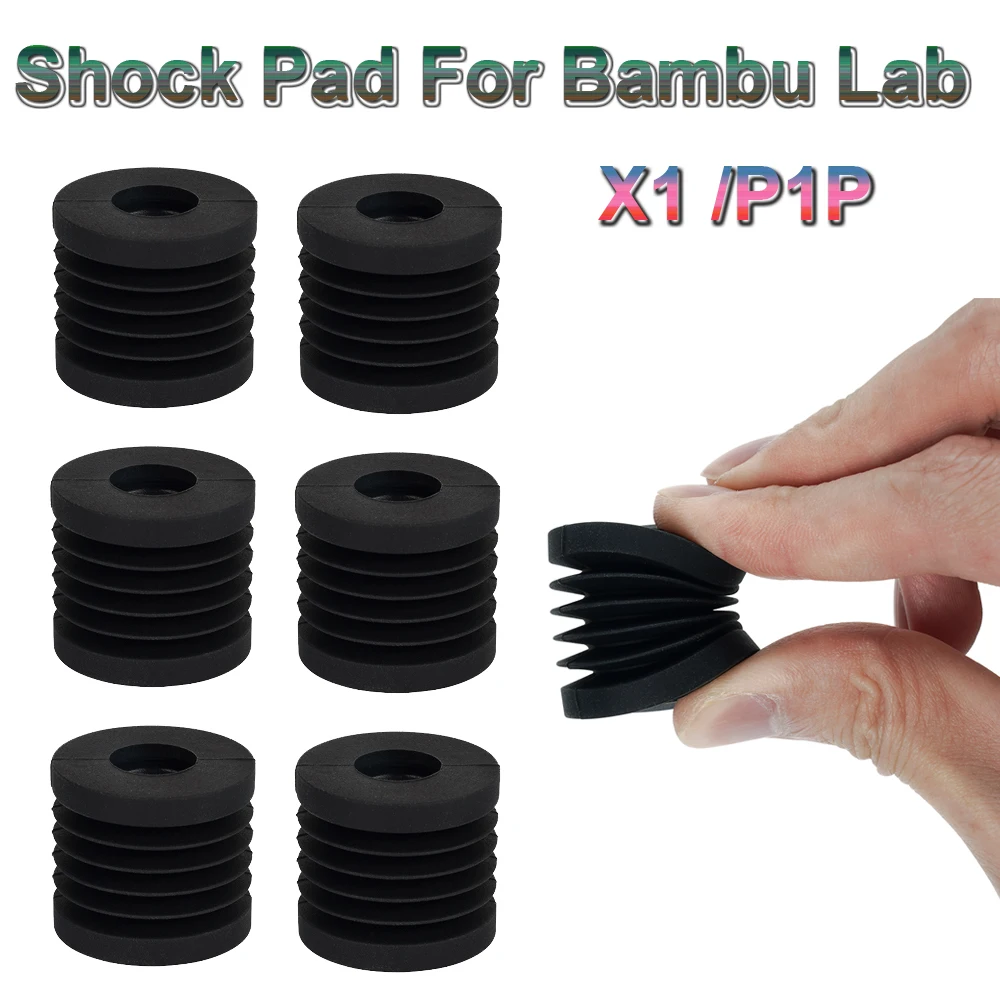 Bambu Lab X1 P1P 시리즈 3D 프린터용 충격 패드, 진동 방지 발, 범용 고무 발, 미끄럼 방지 고무 충격 패드, 4 개 
