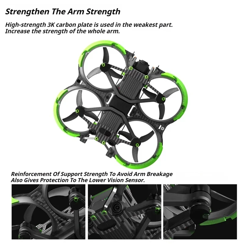 1Pcs Carbon Fiber for Dji Avata 2 Full Protection Lightweight Anti-Fall Drone Guard Armor Protective Armor Kit Drone Accessories