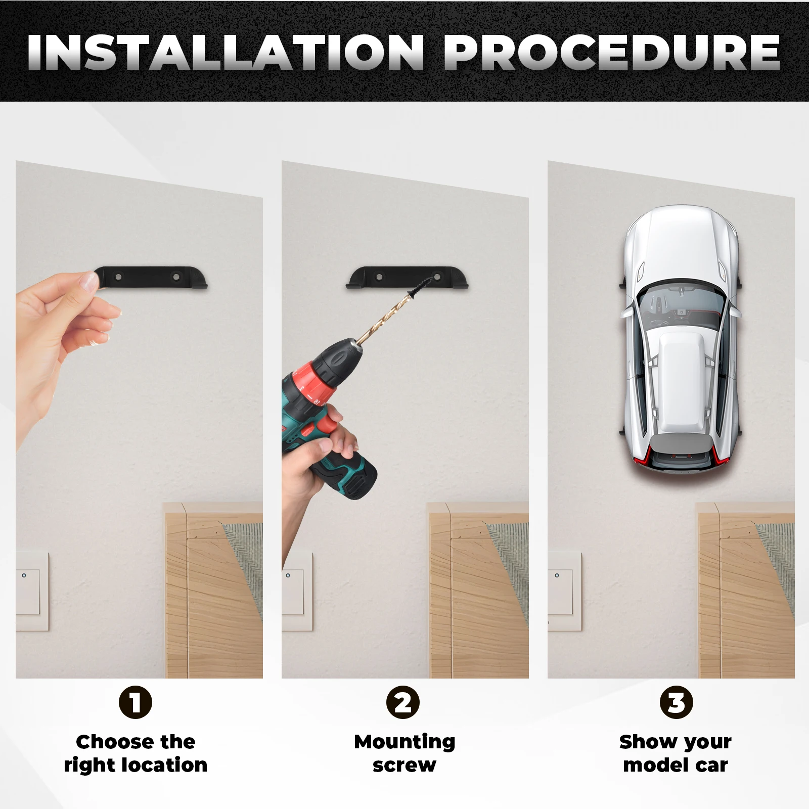 Car Model Display Holder Wall Mount Vertical Car Toy Storage Rack 12/20Pcs Compatible Speed Champion Series