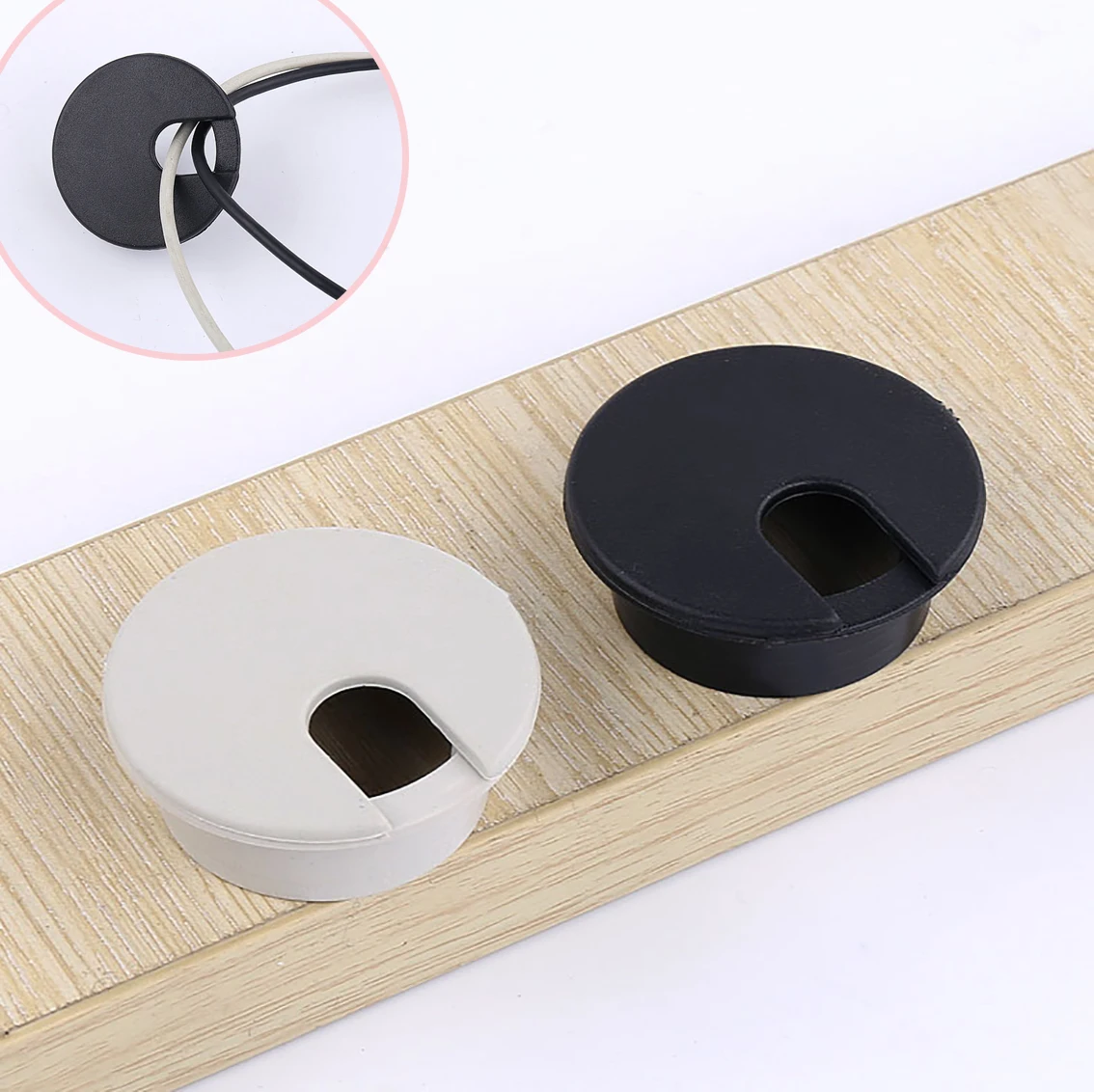 Grommet Hole 35mm ABS Plastic Round Cable Box Computer Desk Line Hole Cover PC Table Furniture Decorative Accessories