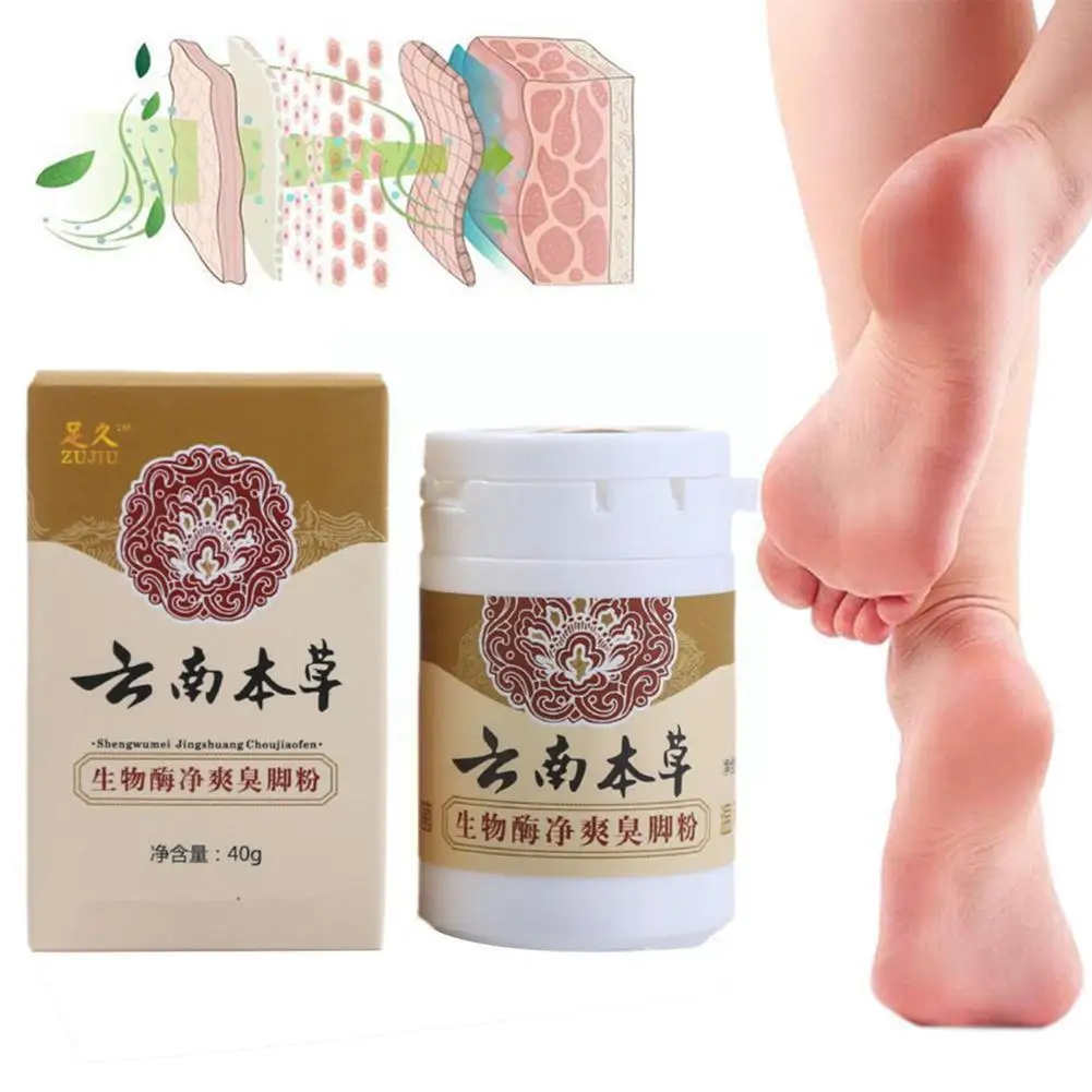 40g Herbal Anti-fungal Foot Powder Antibacterial Deodorant Itch Foot Antifungal Powder New Sweat Odor Anti Care herbal foot cream