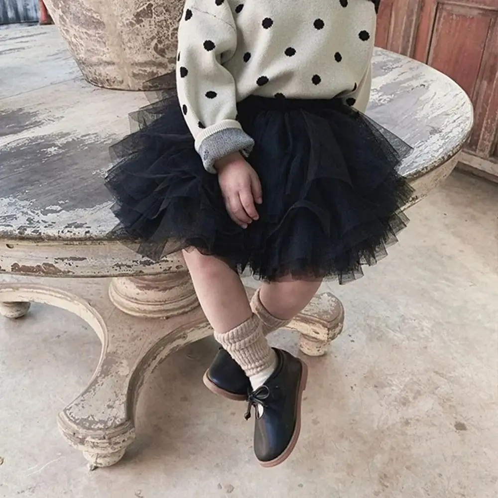 New Cotton Tutu Summer Skirts Black Fluffy Tutu Tulle Princess Skirts Ballet Dance Gown Pettiskirt Little Girls tulle tutu skirt,baby girl skirt