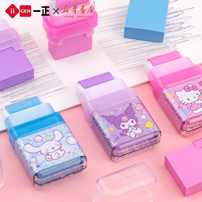 Sanrio Roller Eraser Hello Kitty Kuromi 2pcs pencil eraser eraser pen plasticine eraser eraser refillable pen biscuit eraser kneadable eraser retractable eraser