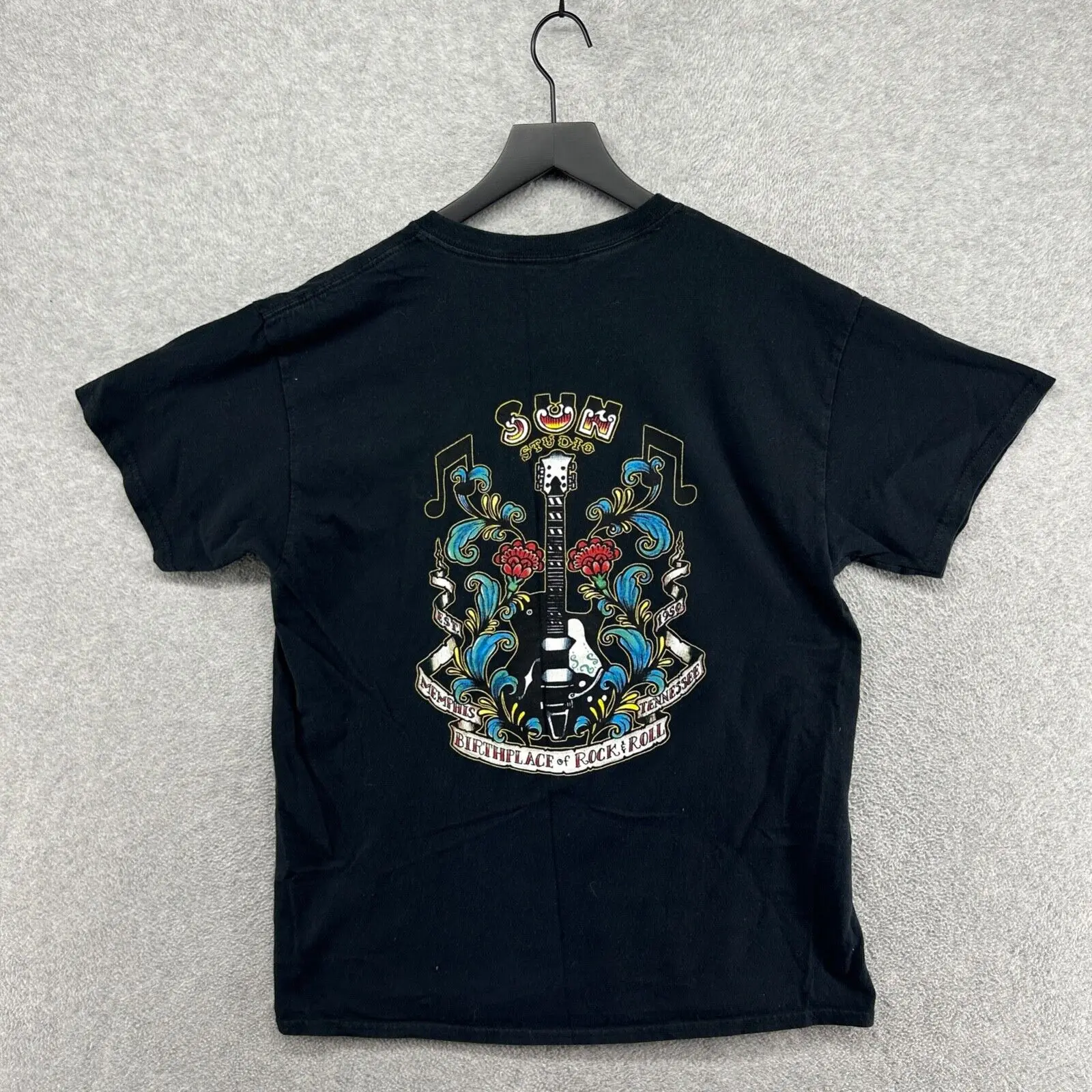 Maglietta Sun Studio Taglia Adulto L Black Memphis Tn Rock Roll Maniche Lunghe O Corte