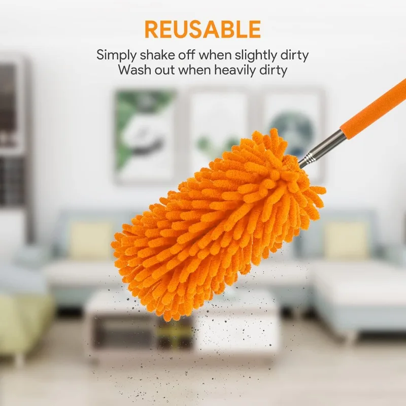 16 Pcs Microfiber Duster Hand Dusters with Telescoping Extension Pole  Washable Mini Extendable Duster Detachable Dusting Brush for Cleaning Car  Window