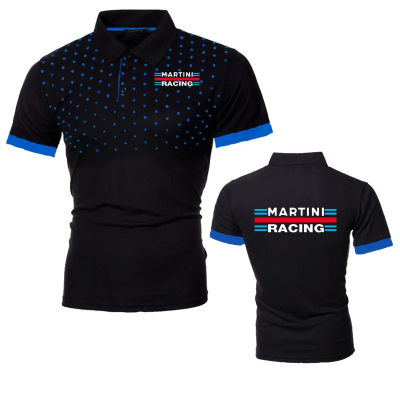 

Футболка-поло мужская с принтом Martini racing, люксовая Повседневная модная рубашка с отложным воротником и короткими рукавами, с защитой от морщин, лето