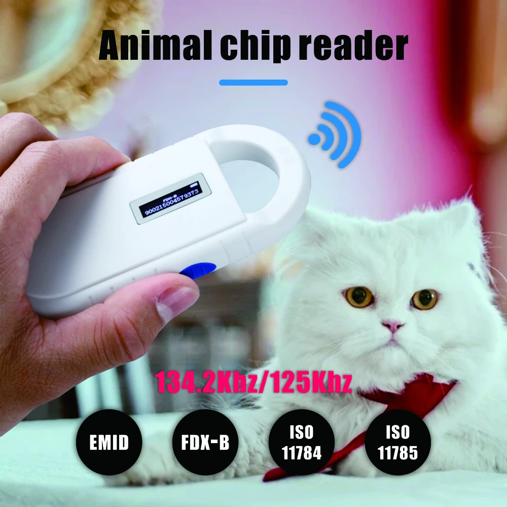 Scanner ID Pet 134.2Khz Chip Transponder FDX-B Scanner per animali domestici ISO11784/5 ID animale USB Dog Cat Horse lettore di Microchip portatile