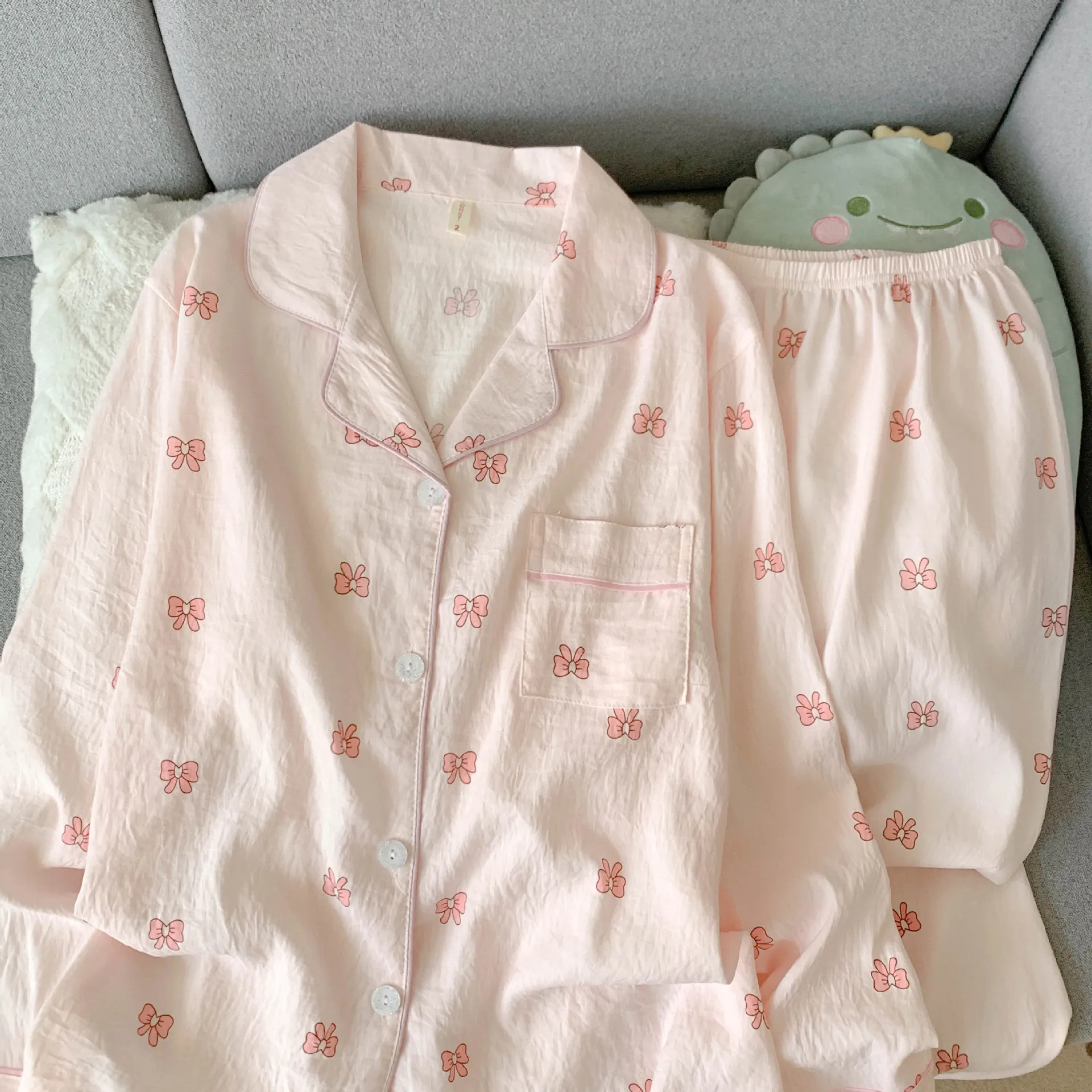 Spring/Autumn New Arrivals: Cloud-Print Cotton Long-Sleeved Pyjama Set for Women Adorable Sweetheart Style Nightwear Homewear Se Sc03b4186d5f848628eee772c06729d61c