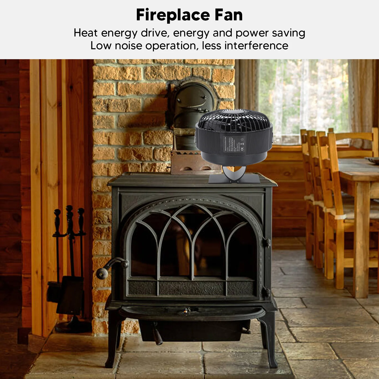 Round Fireplace Fan Heat Powered Stove Fan Aluminum Alloy Wood Burner Kerosene Stove Household Accessories stove fan