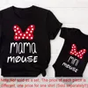 Mom and Kids Matching Tees for Summer MAMA and MINI Mouse Letter Print Short Sleeve Tops Stylish Family Matching T-shirts 1