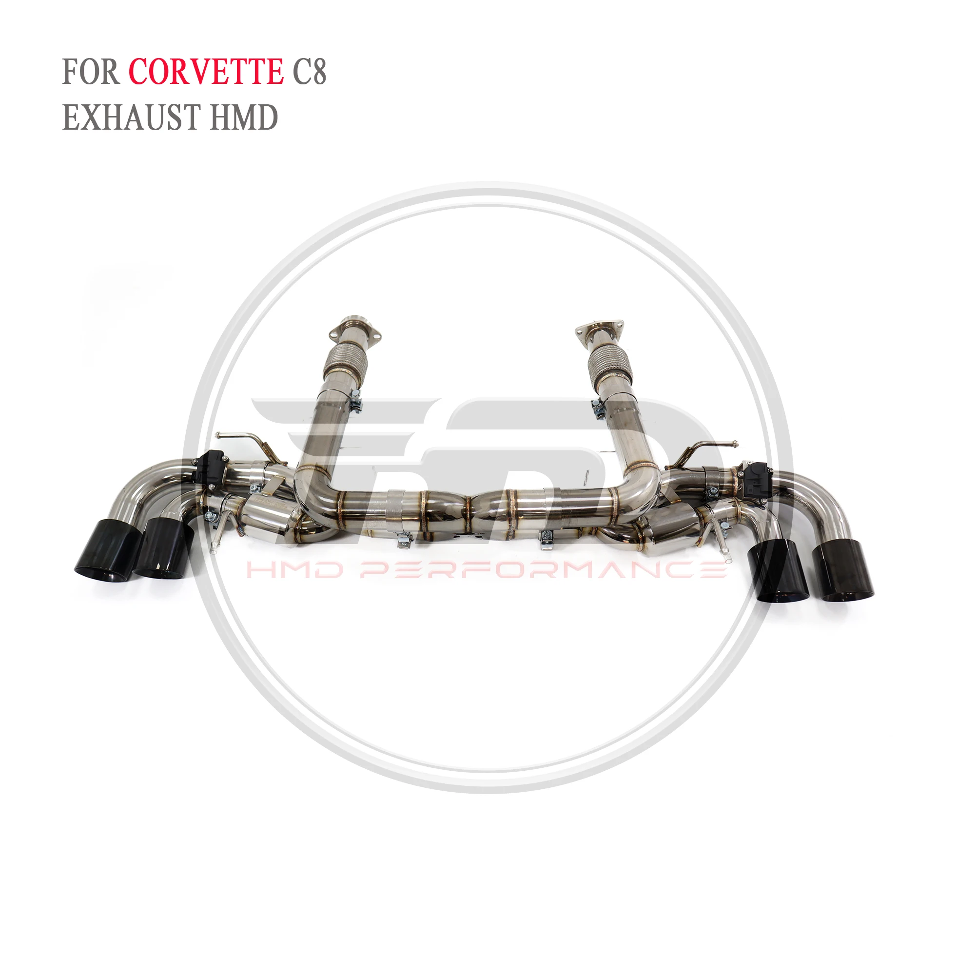 HMD Exhaust System For Corvette C8 Exhaust Catback Stainless Steel Material Bright Surface Valve Control