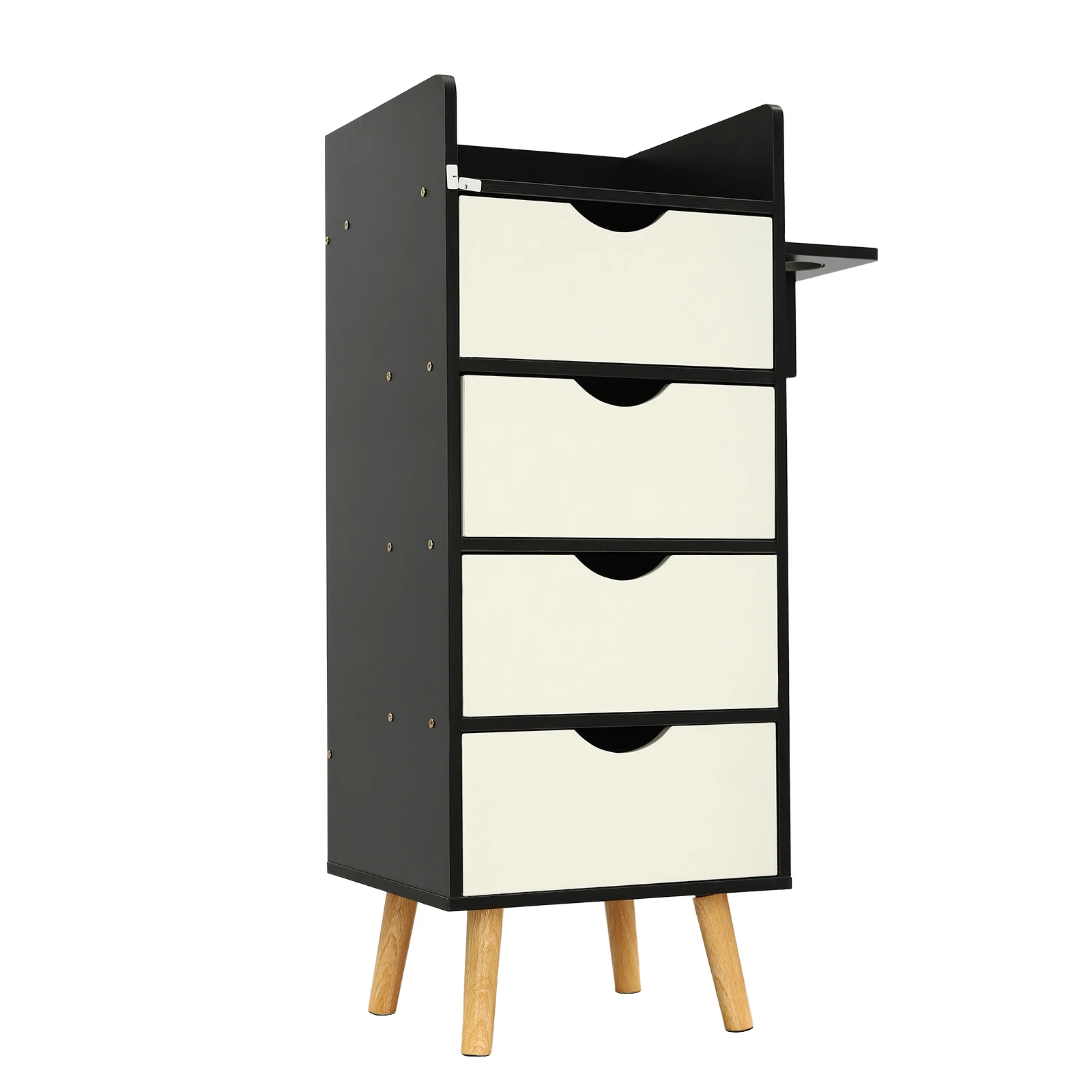 Hairdressing Tool Styling Station 4 Drawers Salon Storage Cabinet with Hair Dryer Holder Barber