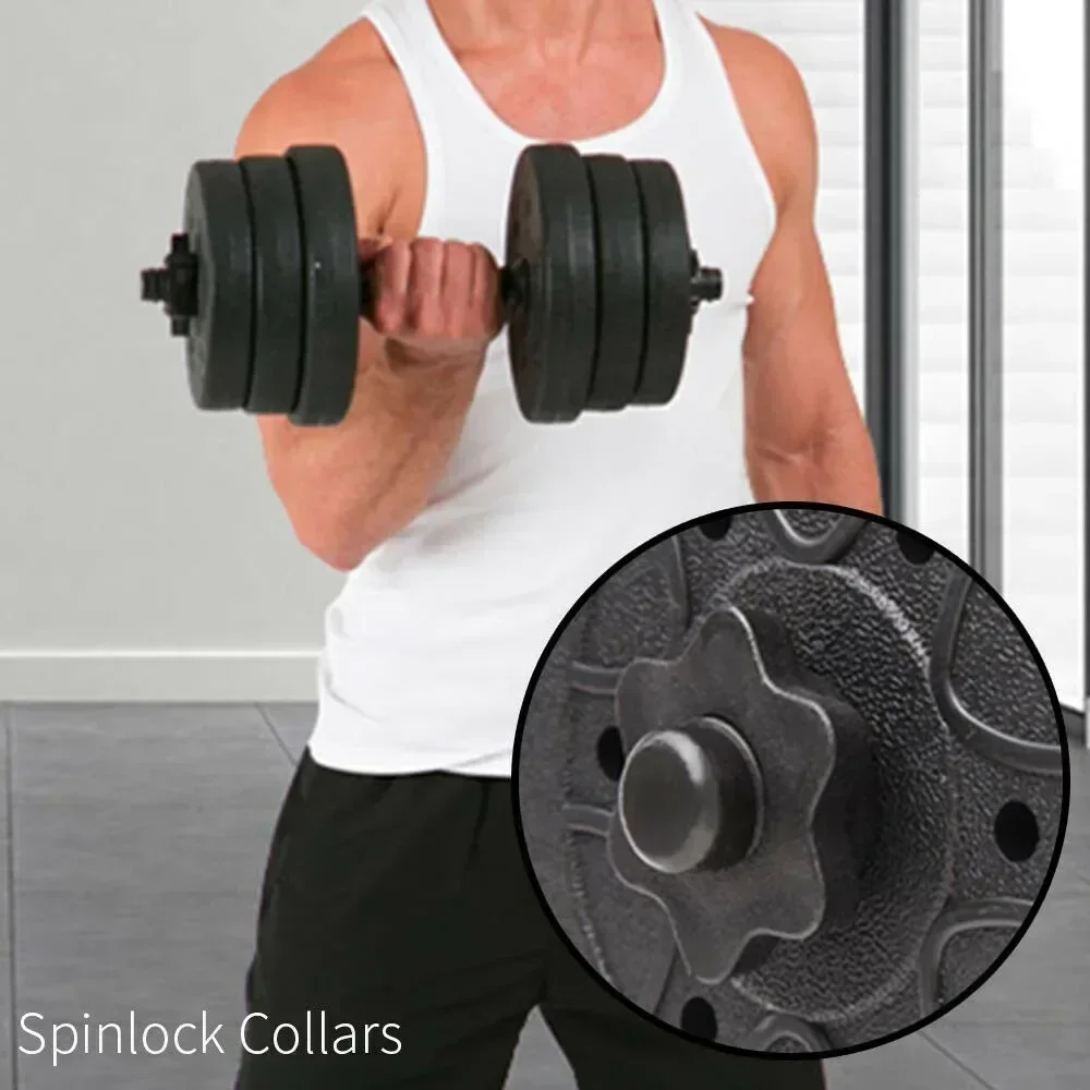 Gym Exercise Equipment 2pcs Dumbbell Bar Plastic Hex Nut Screws Fitness Running Yoga Accessories