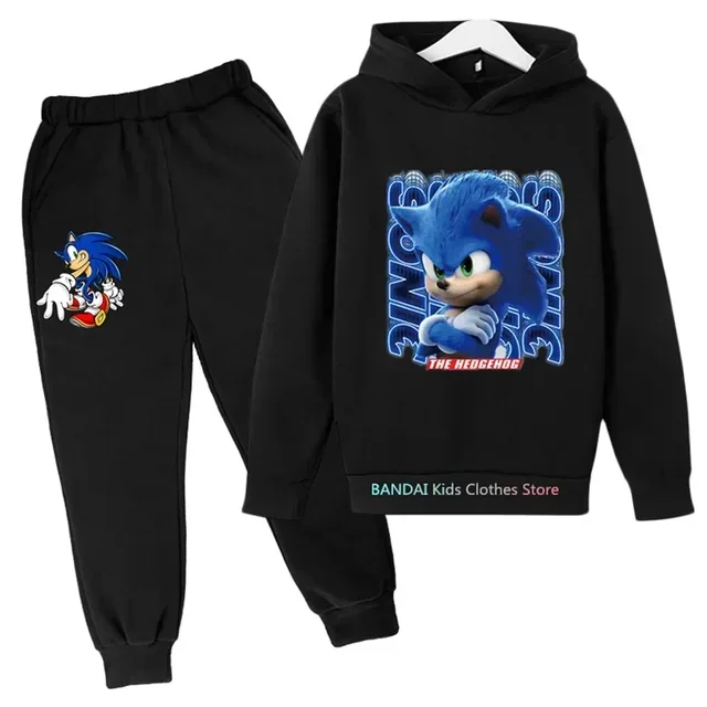 thumbnail image 1 of Conjunto de sudadera con capucha de Sonic para niños, conjunto de jersey para niños, sudadera y pantalones de 2 piezas, ropa de juego genial de manga larga de 100 cm a 160 cm, 1 of 5