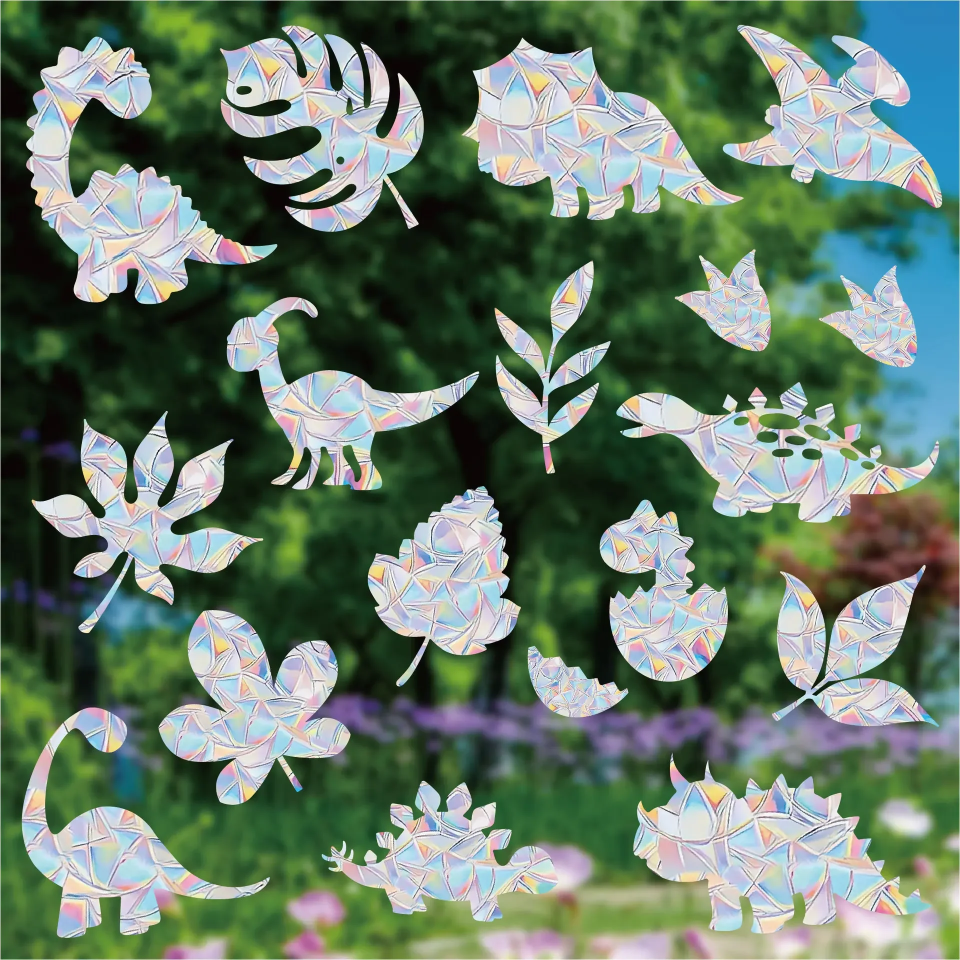 Wall Stickers Window Stickers New Rainbow PVC Leaves Static Window Stickers Prism Electrostatic Glass Stickers Suncatcher Sticker Home Wall Decal Decor wall stickers,window stickers