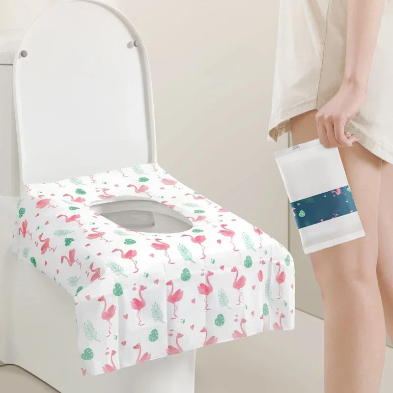 5Pcs Portable Individually Large Waterproof Toilet Cover Anti slip thickening Toilet Seat Covers Disposable for Toddlers Adults 3