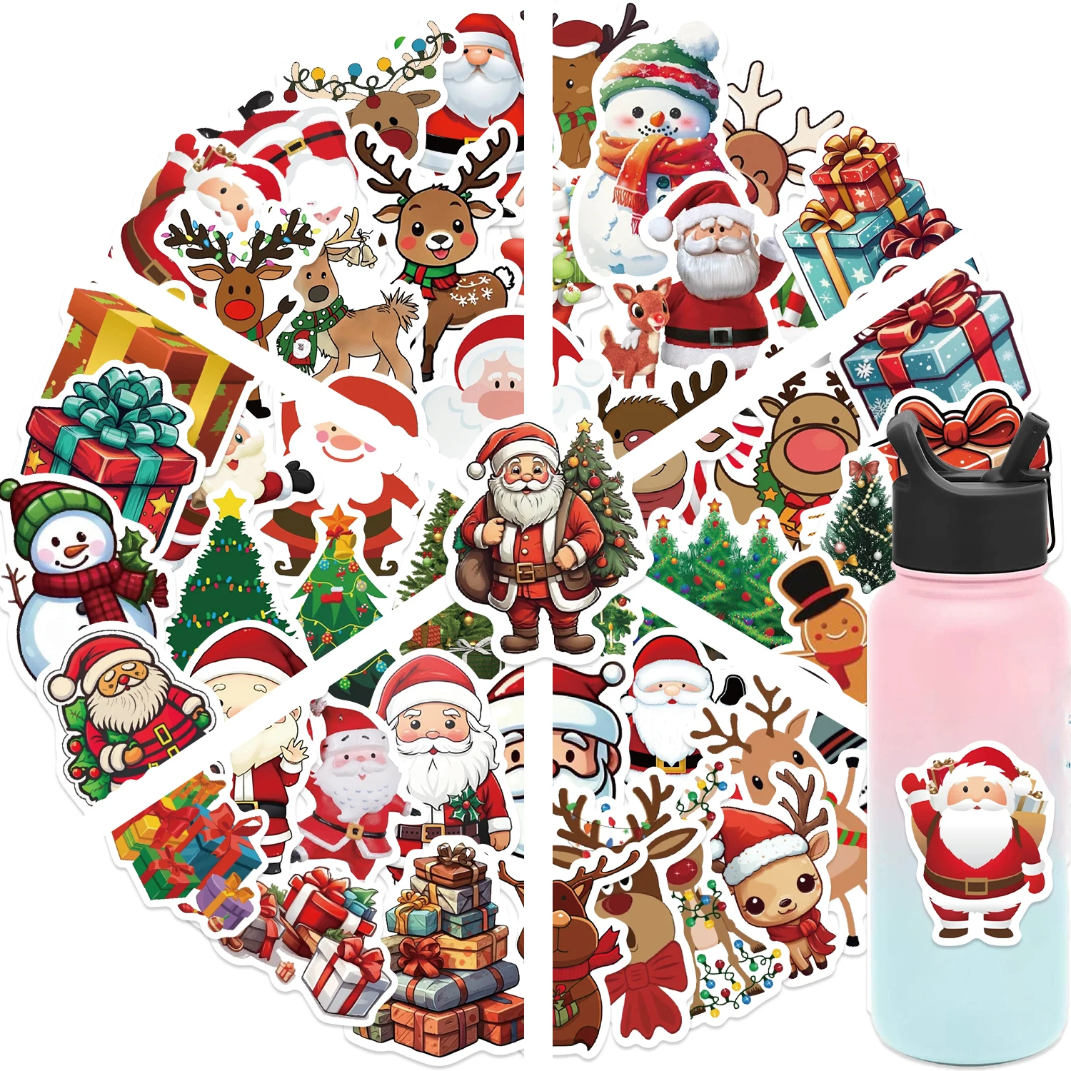 50PCS Kawaii Cartoon Christmas Art Aesthetic Stickers Pack for Kids Toy Diary Laptop Scrapbook Decoration Graffiti Sticker 6