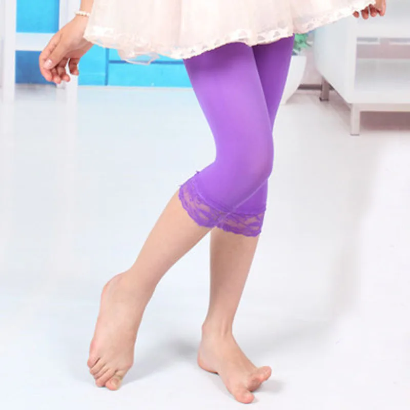 

Summer 3-12 Year Old Children's Leggings Girls Velvet Tights Pants Lace Casual Sports Stretch Dress Clothes For Kids