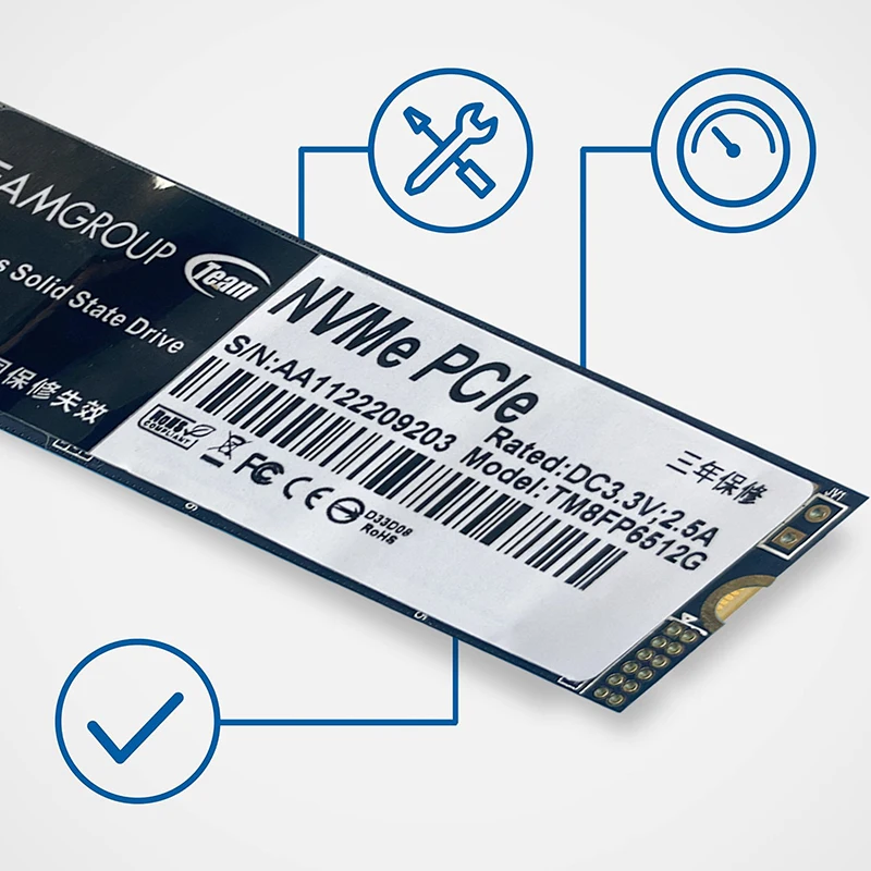 TEAMGROUP  ָ Ʈ ̺ SSD, 3D NAND TLC NVMe 1.3 PCIe Gen3x4 M.2 2280, MP33, 512GB, SLC ĳ