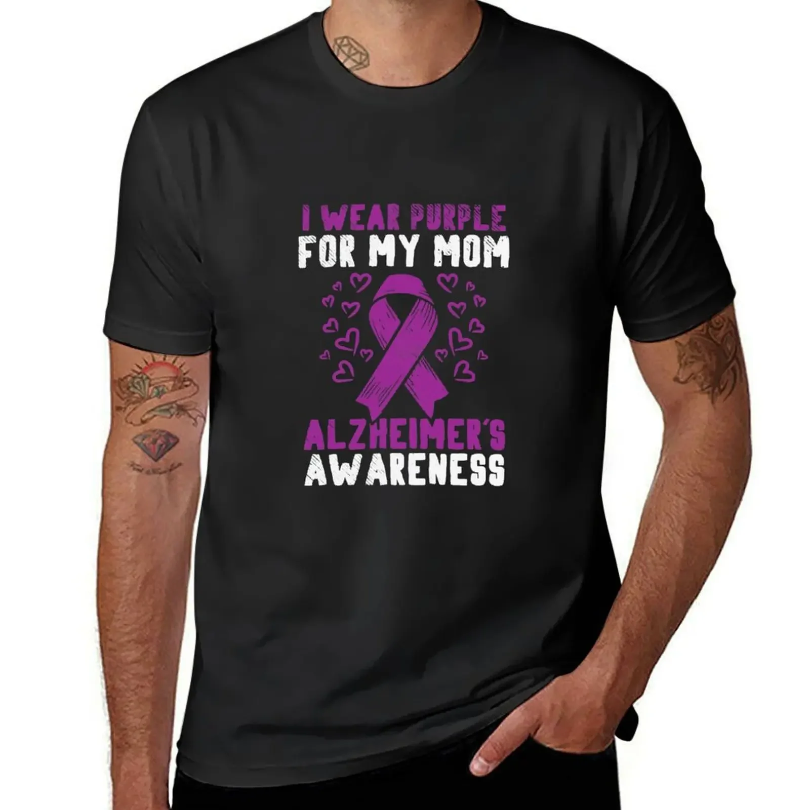 

Sick Mother - I Wear Purple For My Mom Alzheimer's Awareness T-shirt blacks tees men t shirt