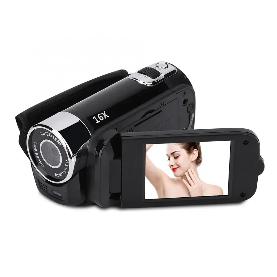 Video Camcorder 720P Full HD 16MP DV Camcorder Digital Video Camera 270 Degree Rotation Screen 16X Night Shoot Zoom