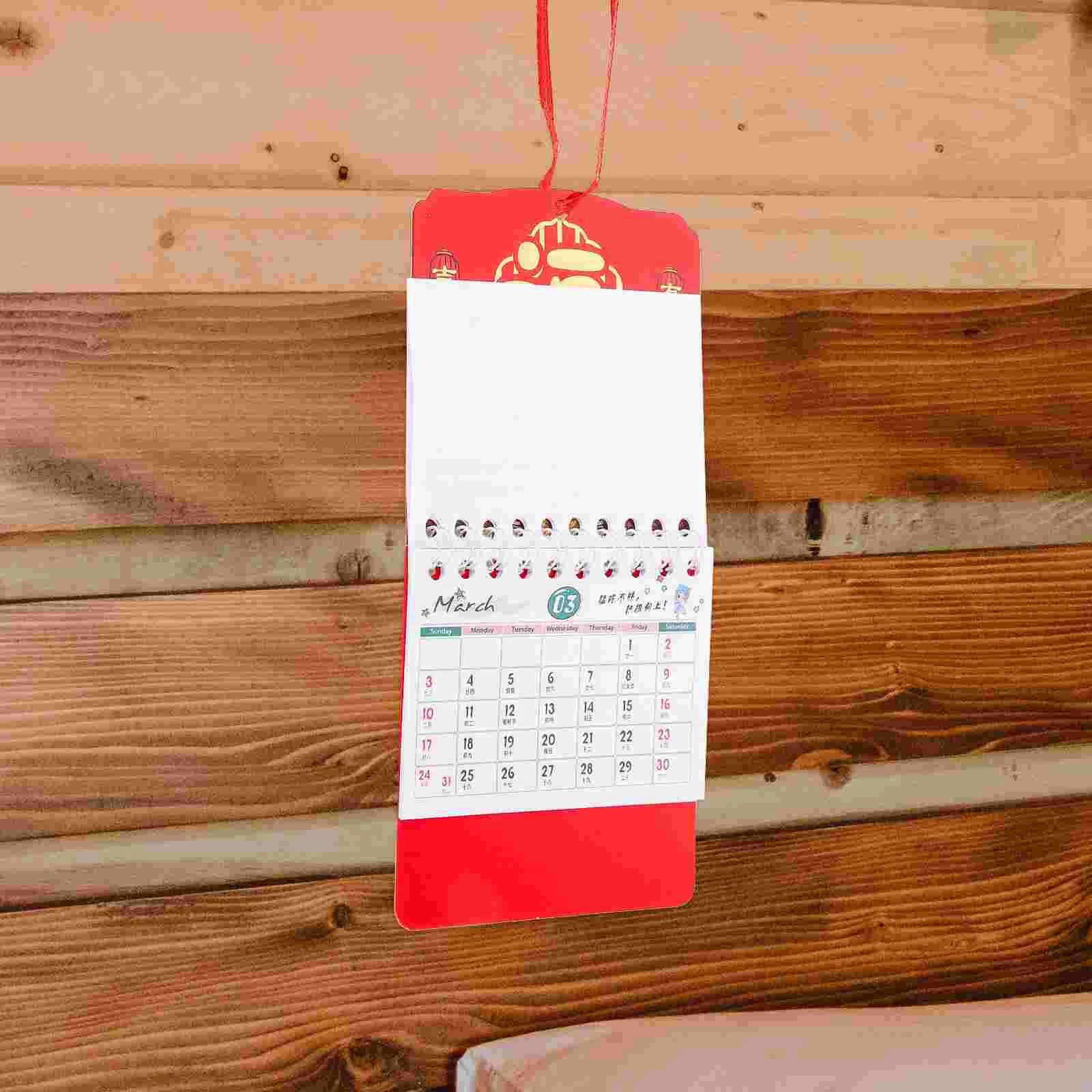 

Mini Chinese Wall Calendar 2024 Year The Dragon Lunar Tearable Flip Fu Good Luck