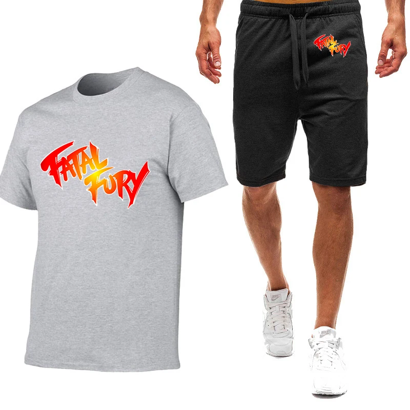 Summer Mens Cotton Tshirt and Shorts Set