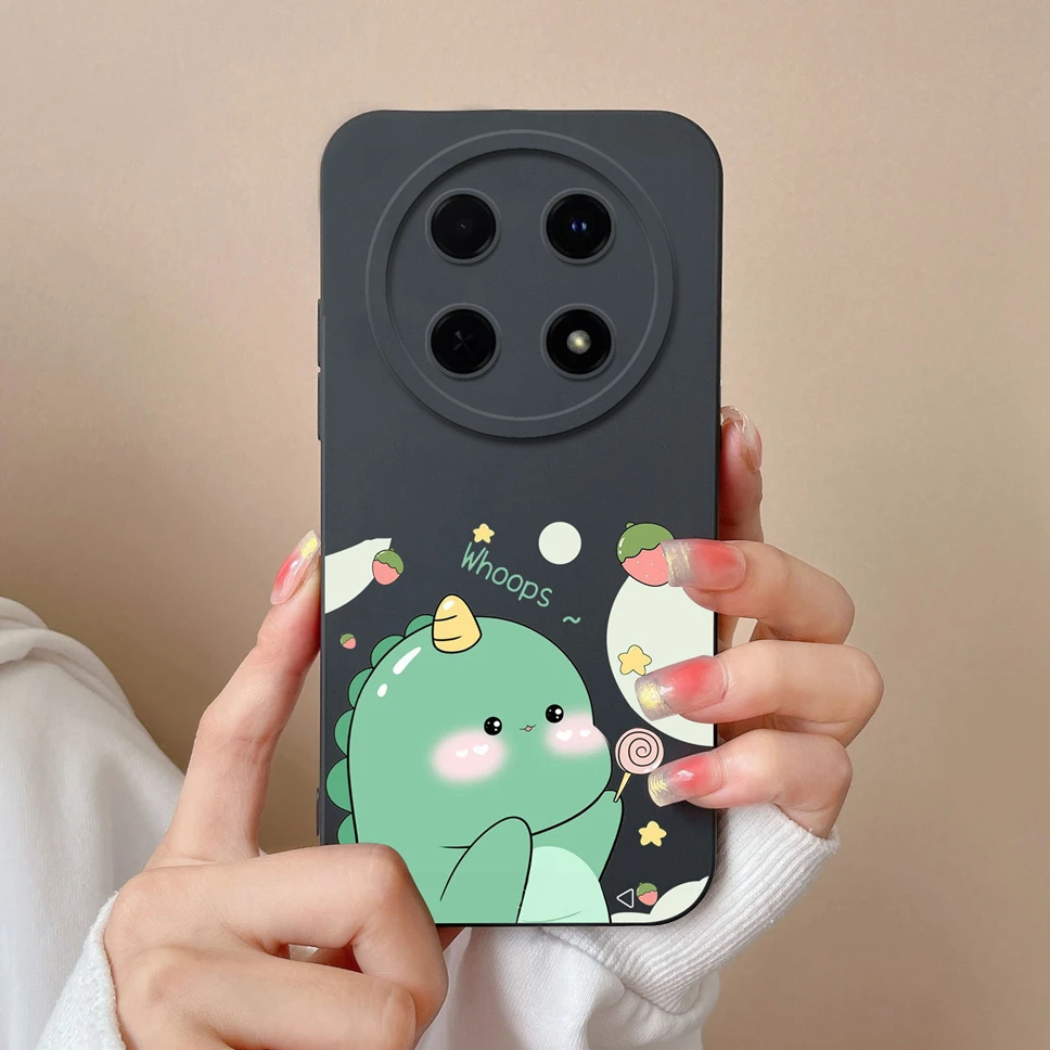 Cute Cartoon Dinosaur Smooth Liquid Silicone Phone Case Cover