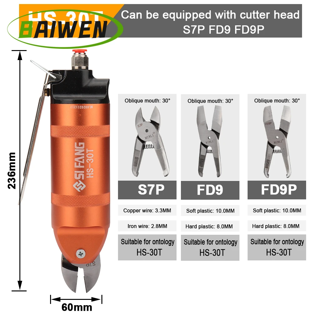 HS30-S7P Pneumatic Scissors Air Shears With S7P Cutter Head