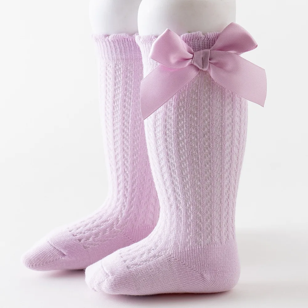 Spring Summer 2025 Autumn Children Kids Thin Stockings Baby Girls Toddler Clothing Stretch Bowknot Lace Socks