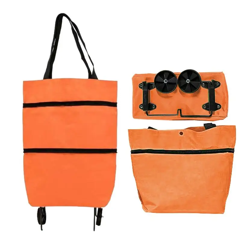 Shopping Bag With Wheels Portable Shopping Bag 2 In 1 Large Capacity Portable Reusable With Wheels For