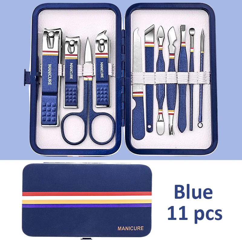 Ensemble de coupe-ongles en acier inoxydable, accessoires de manucure, ciseaux, outil de beauté et de maquillage, de haute qualité, 9-19 pièces, nouveauté 2023 8