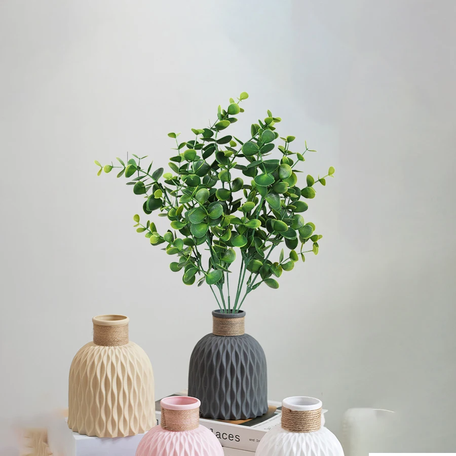 1 Bunch of Very Realistic Artificial Eucalyptus Leaves, Eucalyptus Branches for Room Desktop, Coffee Table, Vase, Outdoor Balcony, Terrace, Porch Decoration, Simulated Green Plants