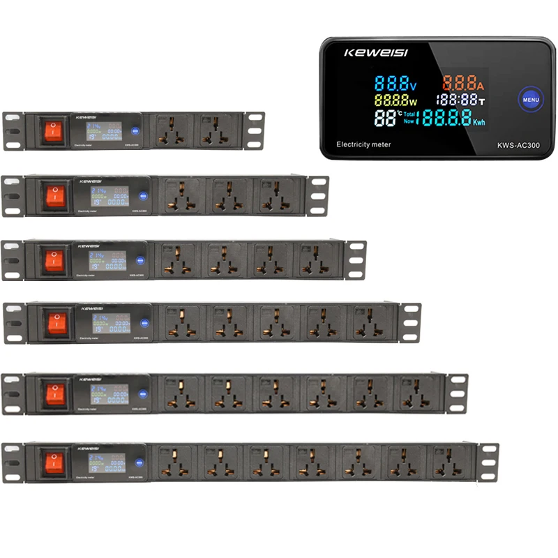 Network Cabinet PDU Power board digital voltage measuring instrument 2-10 socket Power Distribution Unit 16A AU socket