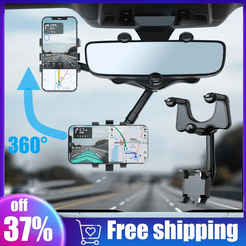 Super Support de Téléphone de Rétroviseur pour Voiture Rotatif 360°  Multifonction 